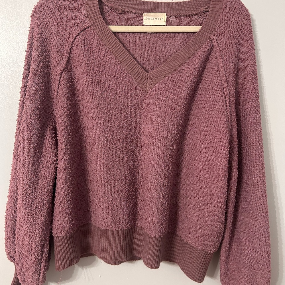 Dreamers Dusty Rose V-Neck Sweater, Women's, Size S/M